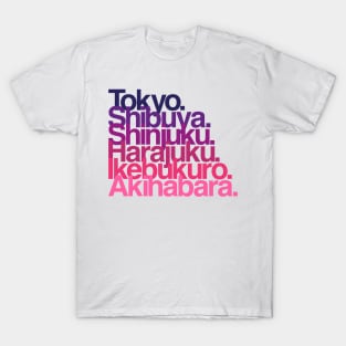 Tokyo Districts (purple) T-Shirt